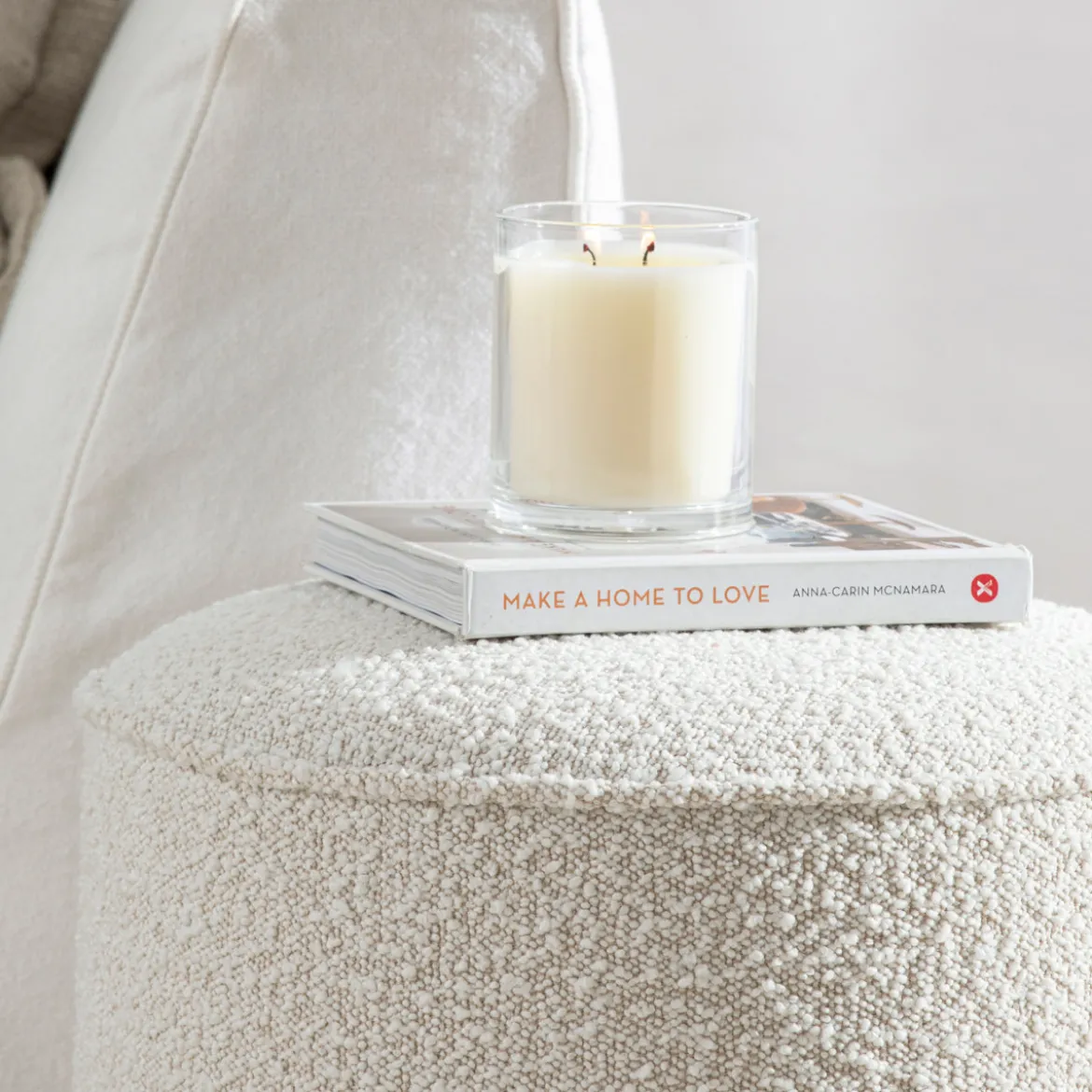Adele Small Boucle Ottoman