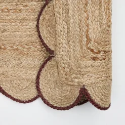 Aria Scalloped Brown Jute Indoor Mat