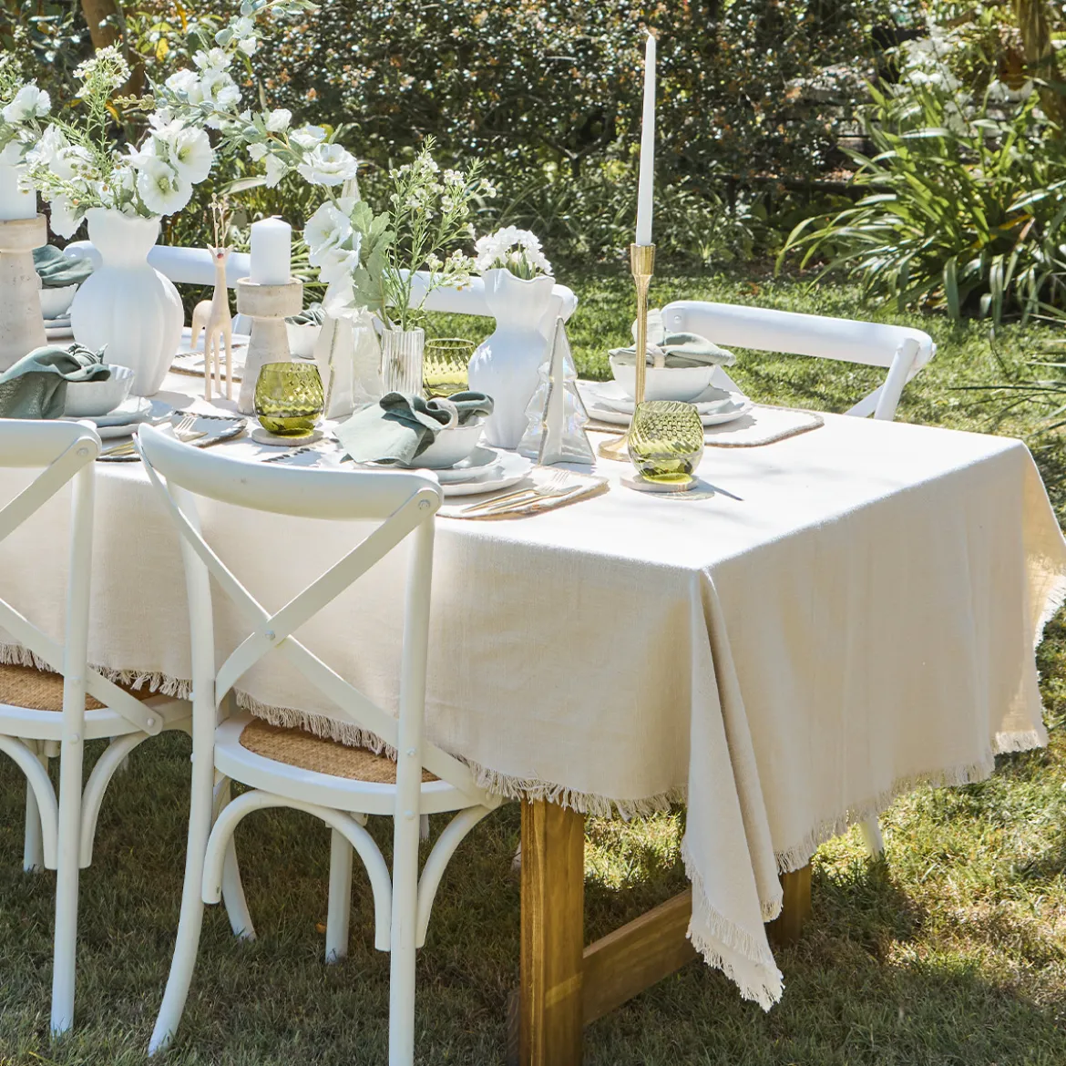 Ashra Fringed Cotton Table Cloth
