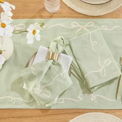 Aubrey Bow Embroidered Napkin Set of 4