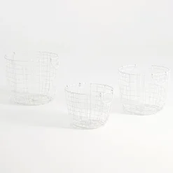 Bailey White Wire Basket