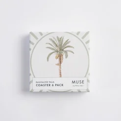 Bangalow Green Palm Cork Coaster Set of 6