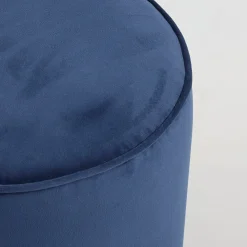 Bentley Navy Blue Velvet Ottoman