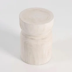 Bosa White Washed Stool