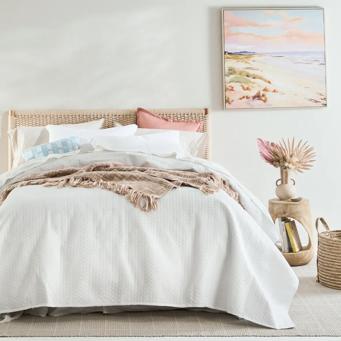 Camden White Coverlet Set