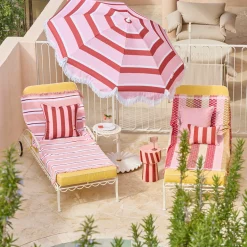 Carmelita Scalloped Fringed Beach Umbrella