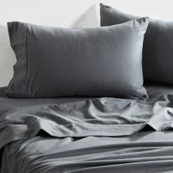 Charcoal Cotton Flannelette Sheet Set