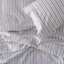 Charcoal Stripe Cotton Flannelette Sheet Set