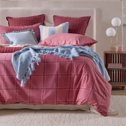 Charli Reversible Check/Stripe Quilt Cover Set