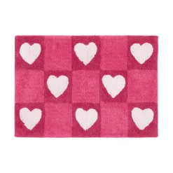 Checkered Hearts Bath Mat