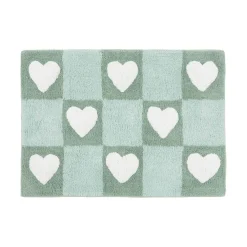 Checkered Hearts Bath Mat