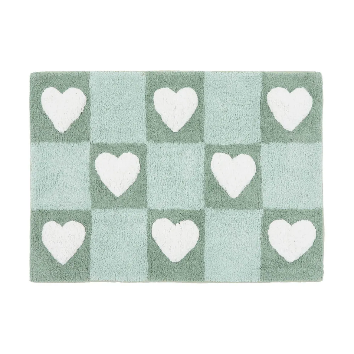 Checkered Hearts Bath Mat