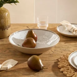 Dapple White Bamboo Melamine Outdoor Serveware
