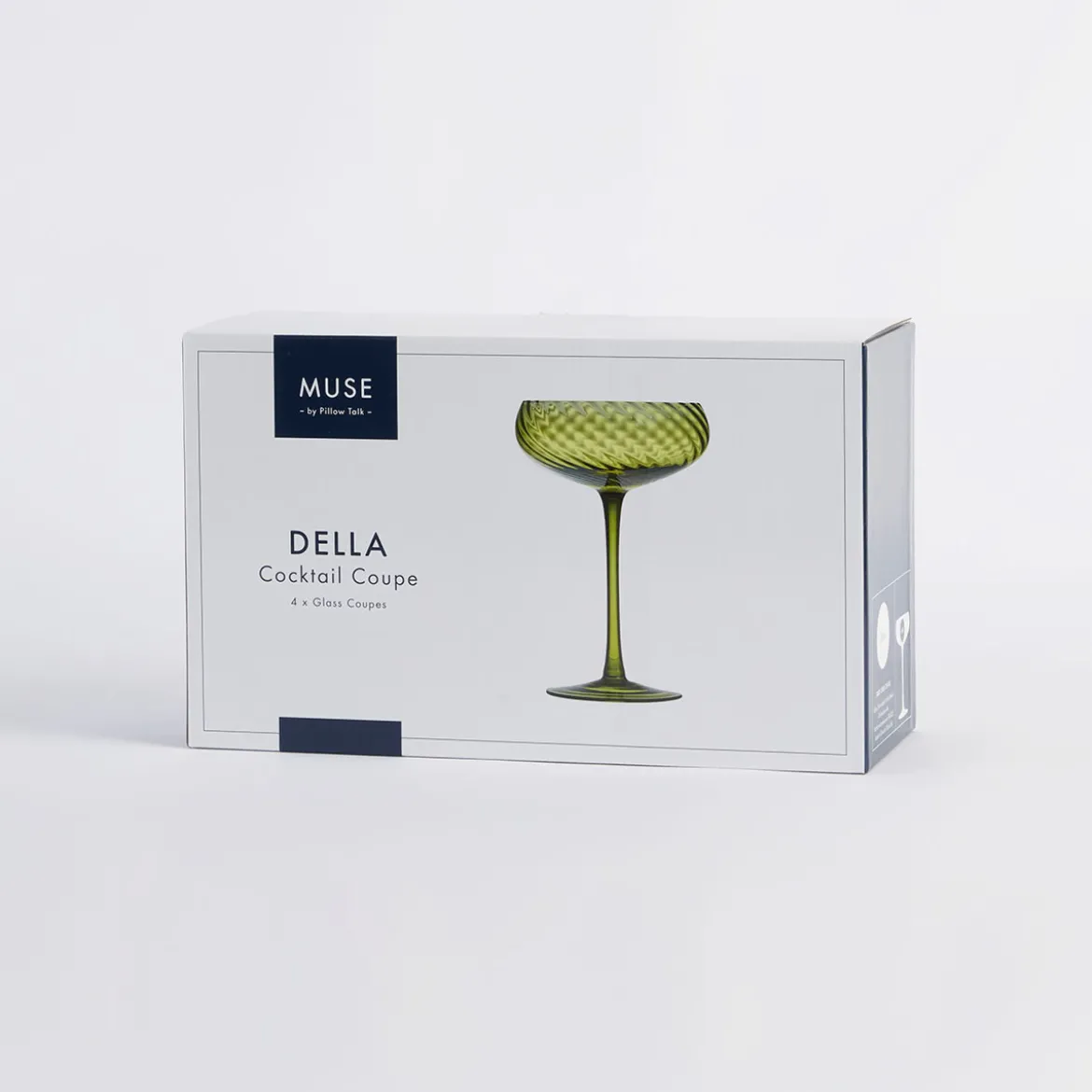 Della Green Cocktail Coupe Glass Set of 4