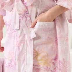 Dusk Palm Linen Cotton Kimono