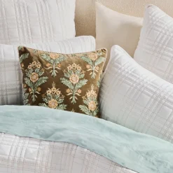 Elaris Floral Embroidered Velvet Cushion