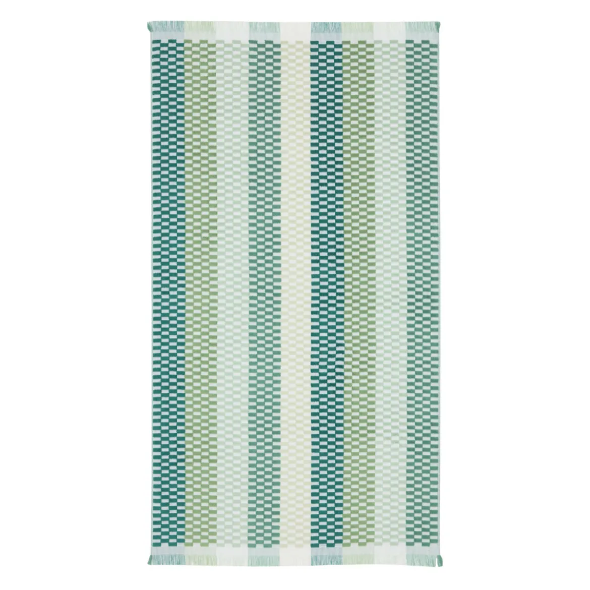 Gaia Green Check Popcorn Beach Towel