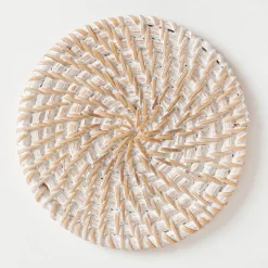 Grove Whitewash Coaster with Holder Set of 6