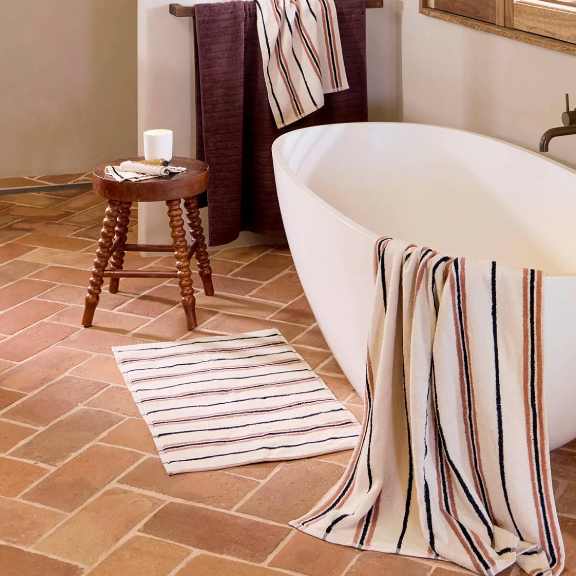 Harley Natural & Black Stripe Towel Range