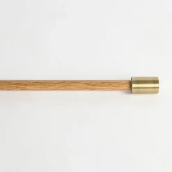 Jordan Brass Oak Veneer Extendable Rod Set