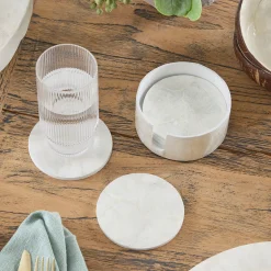Layla Capiz Coaster Set of 6 with Holder