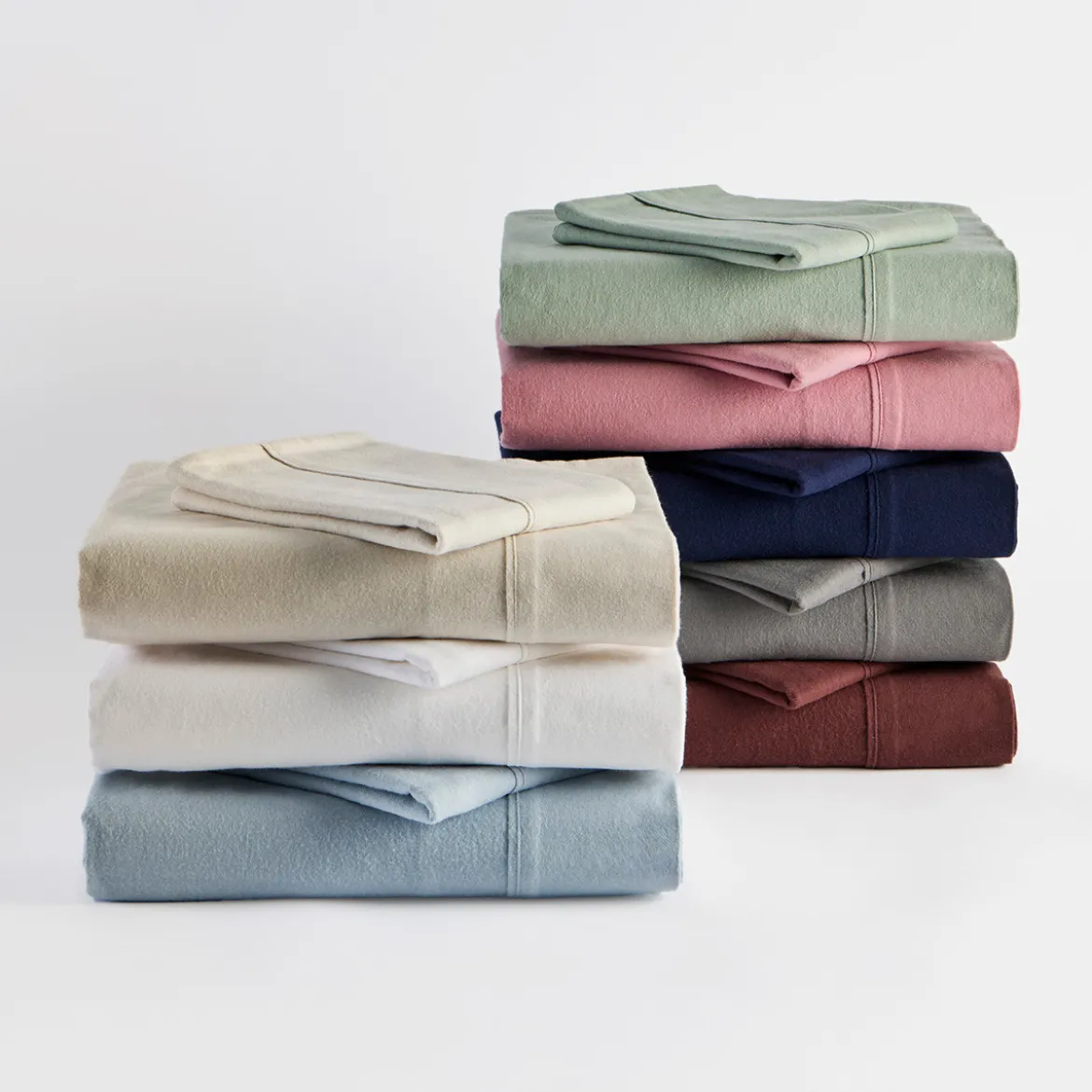 Light Blue Cotton Flannelette Sheet Set