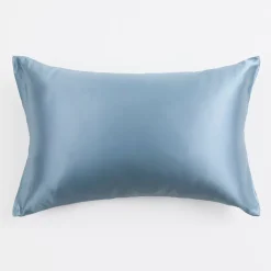 Light Blue Mulberry Silk Plain Pillowcase