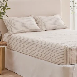 Linen Cotton Stripe Fitted Sheet