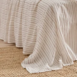 Linen Cotton Stripe Flat Sheet