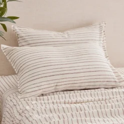 Linen Cotton Stripe Standard Pillowcase Pair