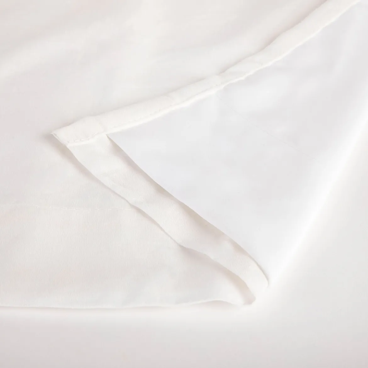 Linen Cotton White Room Darkening Curtain Set of 2