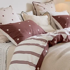 Louella Chocolate Polka Dot Quilt Cover Set