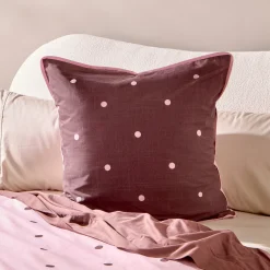 Louella Pink/Chocolate Dot European Pillowcase