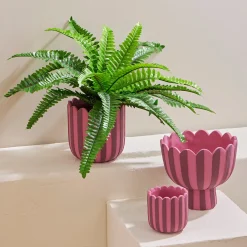 Lucy Stripe Decorative Pot