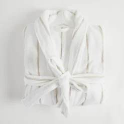Lucy Terry Towelling White Natural Bath Robe