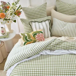 Maisie Sage Green Check European Pillowcase