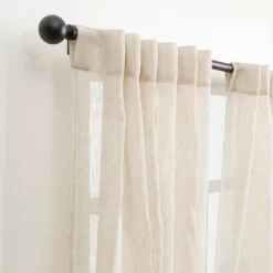 Marina Sheer Beige Curtain Set of 2