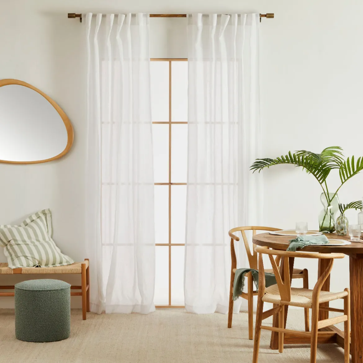 Marina Sheer White Curtain Set of 2