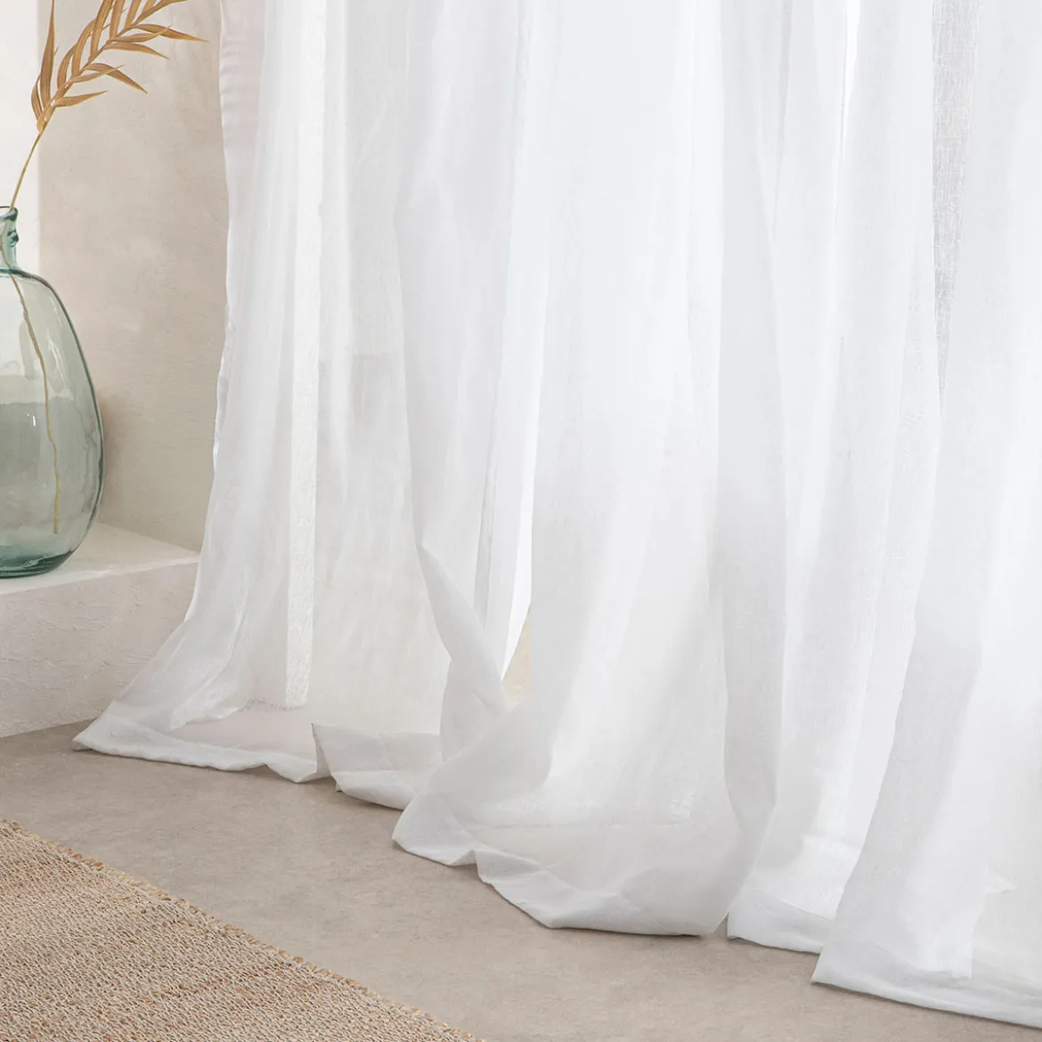 Marina Sheer White Curtain Set of 2