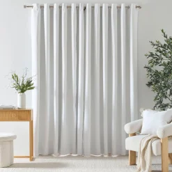 Marina White Blockout Curtain Pair 140 x 250cm