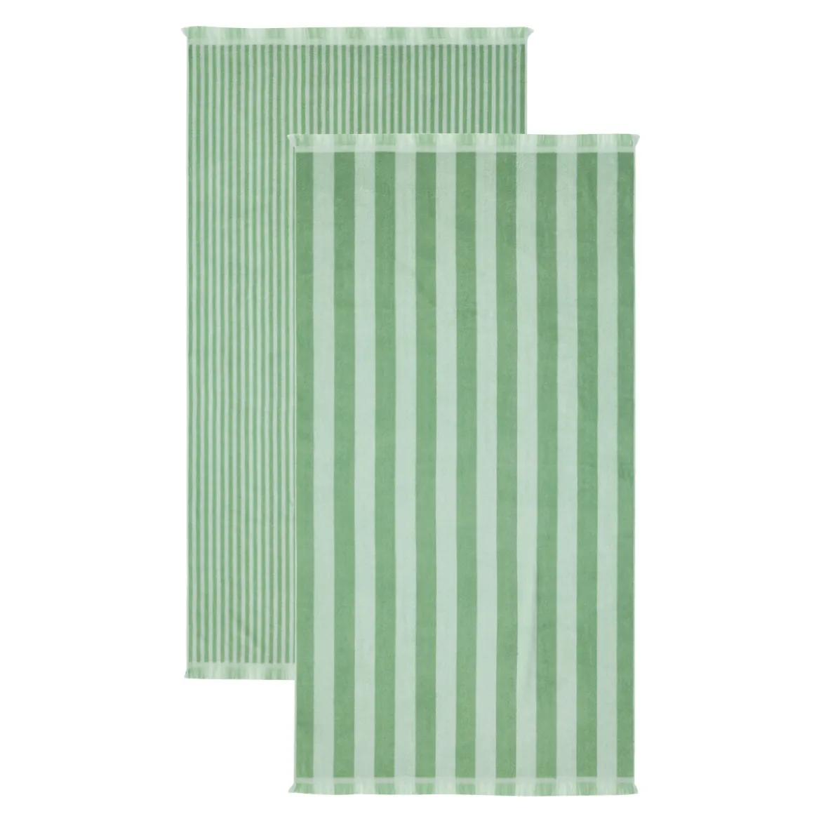 Maris Stripe Sage Green Reversible Beach towel