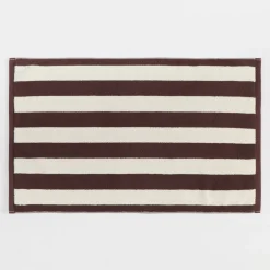 Maverick Mahogany Reversible Stripe Bath Mat
