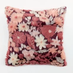 Mila Floral Faux Fur Jacquard Cushion