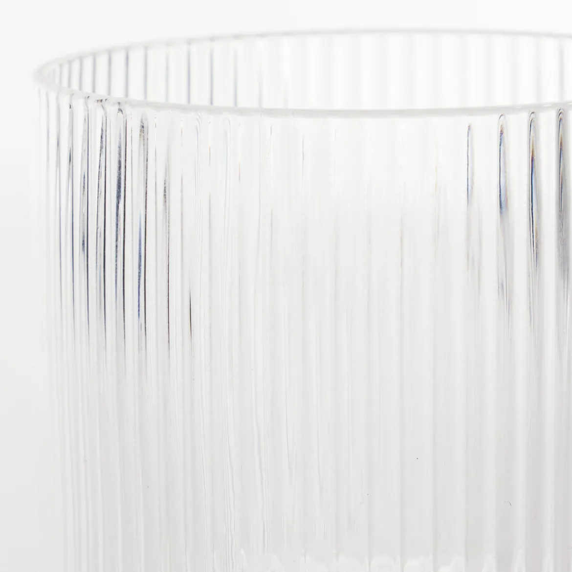 Mila Ribbed Clear Highball Glass Set of 4