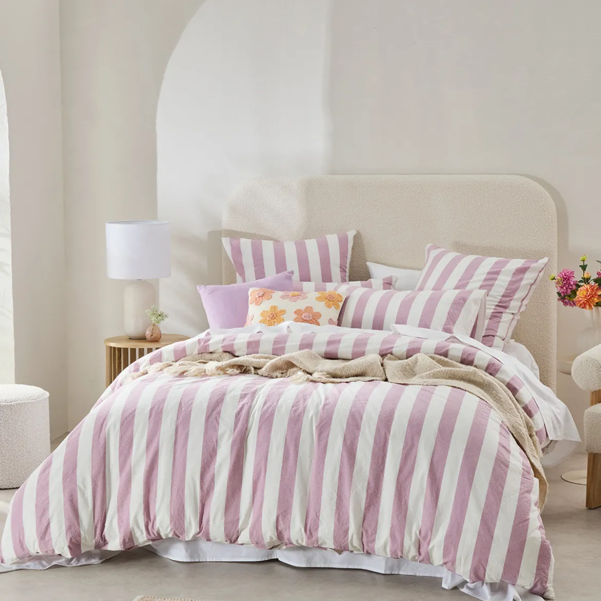 Milah Mauve Stripe European Pillowcase