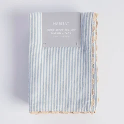 Millie Stripe Scallop Napkin 4 Pack