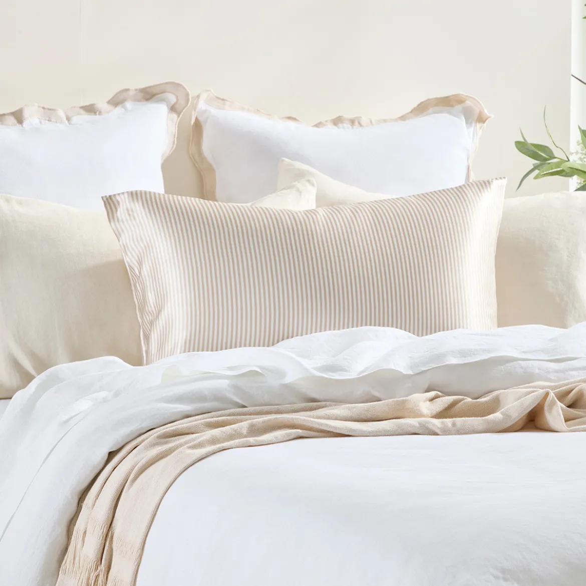 Mulberry Silk Natural Striped Pillowcase