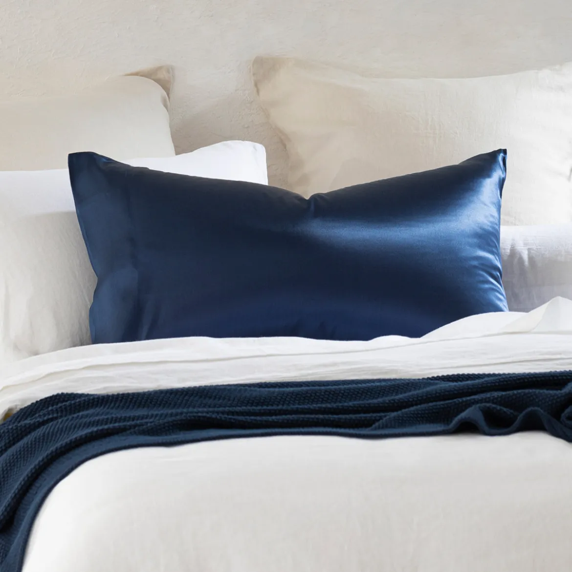 Navy Mulberry Silk Pillowcase