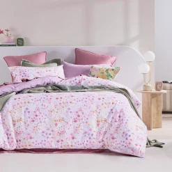 Ophelia Reversible Floral/Dot Quilt Cover Set