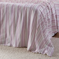 Pink Stripe Cotton Flannelette Sheet Set